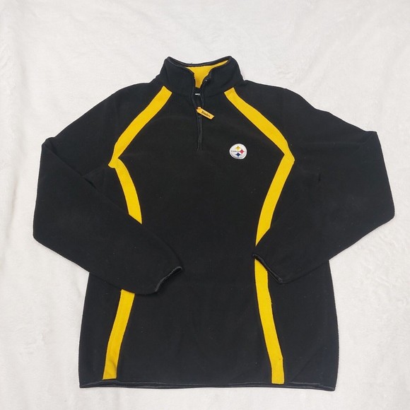Women's NFL Team Apparel Pittsburgh Steelers 1/4 Zip Fleece Jacket Size Medium - Picture 1 of 12
